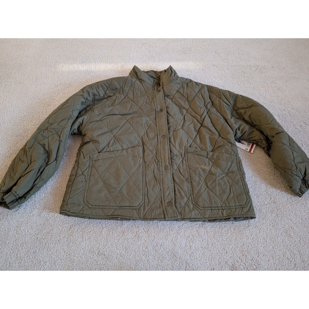 Social Standard by Sanctuary NWT Womens XL Olive Quilted Twill Jacket XJ9190E1S